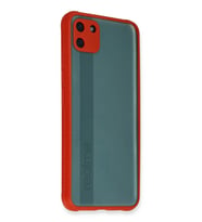 Newface Realme C11 Kılıf Miami Şeffaf Silikon - Kırmızı