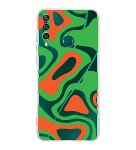 Huawei Y6 p  Kamera korumalı Kapak Renkli Desen Tasarımlı  Şeffaf Kılıf