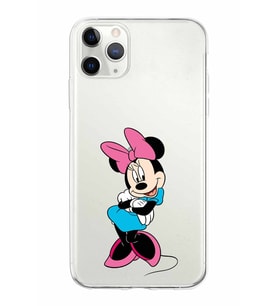 Apple iPhone 11 Pro Uyumlu Kapak Minnie Mouse Tasarımlı Şeffaf Silikon Kılıf