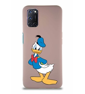 Oppo A72 Soft Premier Kapak Donald Duck-D Tasarımlı Silikon Kılıf - Pudra (Şeffaf)