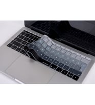 Laptop MacBook Pro Klavye Koruyucu 13inc A1708 12inc A1534 Türkçe Baskı Ombre (Siyah-Gri)