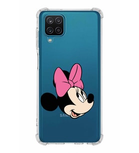 Samsung Galaxy A12  Köşe Korumalı Antişok Kapak Minnie Mouse Tasarımlı Şeffaf  Kılıf
