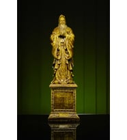Narçiçeği Takı ve Hediyelik Eşya Özel Tasarım Çinli Filozof Konfüçyüs Confucius Gold Altın Bronz Heykel Biblo (Altın)