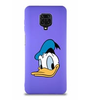 Xiaomi Redmi Note 9S Soft Premier Kapak Donald Duck-B Tasarımlı Silikon Kılıf - Mor (Şeffaf)