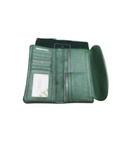 GRANDE - 2602  Hakiki Deri Kadın Cüzdanı - SİYAH - STANDART (Yeşil)
