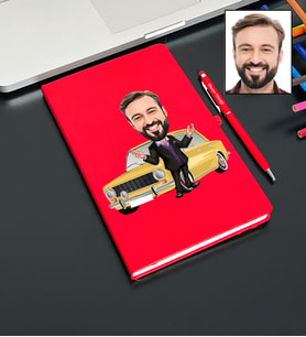 Kişiye Özel Araba Tasarımlı Karikatür Defter Ve Kalem Seti 83