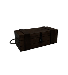 İSİM LOGO YAZILABİLİR Ahşap Siyah Asma Kilitli Büyük Kutu 34cm X 16cm Genişlik (Yükseklik 12cm)