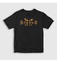 Presmono Unisex Çocuk Siyah Logo Oyun Diablo ii T-Shirt 323749tt