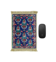 Bursa İpek Lacivert Dekoratif Küçük Halı Mousepad