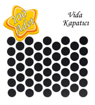 100 ADET Siyah Vida Kapatıcı  Yapışkanlı Vida Tapası Tıpası Kapağı Vida Gizleyici