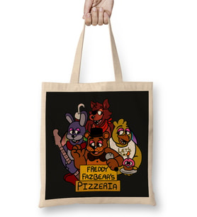 Fnaf Freddy Fazbears 80s Logo Bez Çanta Uzun Saplı