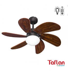 Kaşkar-Taflan L36009-RC-Kahve Uzaktan Kumandalı Lambalı Tavan Vantilatörü