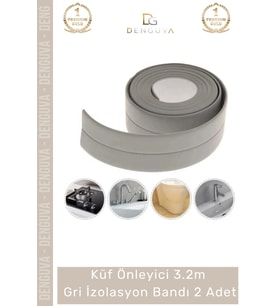 #İzolasyoBandı Su Sızdırmaz Lavabo Küvet Kenar Bandı 32 Mt İthal PE Malzeme Gri İzolasyon Bant 1 Ade