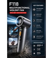 Multifonksiyonel Hava Üfleyici 130.000 RPM Çift Bataryalı Güçlü Mini Blower & Vakum