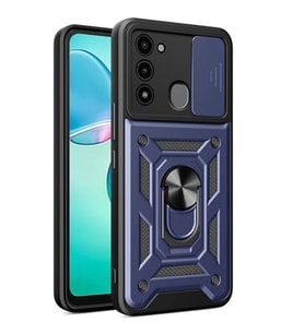 Coverzone Tecno Spark 8C ?le Uyumlu PhoenixShield Kamera Korumal? Kapak Tam Koruma Manyetik Vega Kapak Lacivert