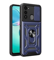 Coverzone Tecno Spark 8C ?le Uyumlu PhoenixShield Kamera Korumal? Kapak Tam Koruma Manyetik Vega Kapak Lacivert