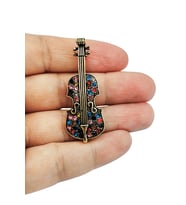 Harmony Crystal Keman Tasarım Broş