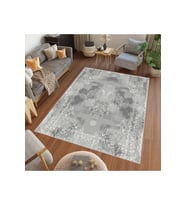 Rovigo Home Dijital Baskı Yıkanabilir Kaymaz Taban Salon Halısı RVG0463 (Gri)