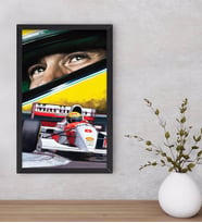 BK Gift F1 Ayrton Senna Tasarımlı Dekoratif Ahşap Siyah Çerçeveli Tablo-1