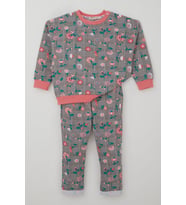 Breeze Kız Bebek Eşofman Takımı Ekose Desenli Çiçek Bahçesi 9 Ay-3 Yaş, Vizon