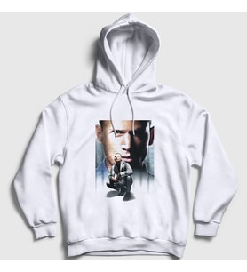Presmono Unisex Beyaz Poster V2 Prison Break Kapüşonlu Sweatshirt 276377tt