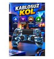 PS4 Uyumlu Kablosuz Oyun Kolu Siyah Ergonomik Tasarım Çift Titreşimli Bluetooth Gamepad