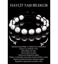 Sertifikalı Gerçek Havlit Taşı Bileklik - Makrome (Çok Renkli)