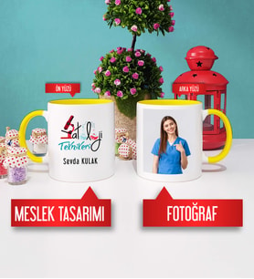 Patoloji Teknikeri Kupa Bardak Sarı Fotoğraflı