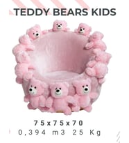 Most Teddy Kids Ayıcıklı Pembe Peluş Kumaş Döner Berjer (Evinize Teslim) (Pudra Pembe)