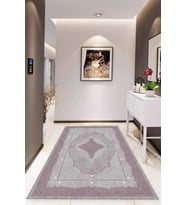 Pembe Klasik Göbekli Kaymaz Tabanlı Dekoratif Halı MK26 - 100 x 160 cm
