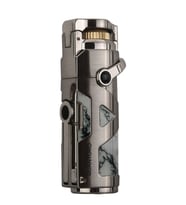 Quantoro Tek Torch Pürmüz Delicili/İğneli Gümüş Metal Puro Çakmağı - TRZ1180