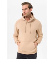 Süvari Kapüşonlu Yaka Regular Kalıp Düz Bej Sweatshirt