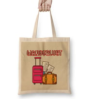 Funny Travel Gift Design Lover- Trippin Wanderlust Journey Adventurer Vacation Bez Çanta Uzun Saplı