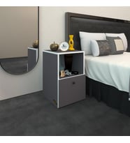 Kenzlife komodin yokatta gri 60*39*39 komidin kitaplık ayakkabılık kapaklı arkalıklı (Karışık)