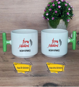 İcra Müdürü Kupa Bardak T Yeşil Kulplu İcra Müdürüne Hediye
