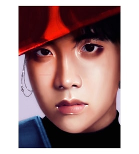 J-hope Kırmızı Cam Tablo Ahşap Poster Dekoratif Kod2896