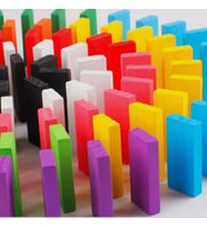 Ahşap domino renkli 100 parça