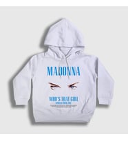 Presmono Unisex Çocuk Beyaz Tour Who's That Girl Madonna Kapüşonlu Sweatshirt 545462tt
