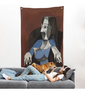 Pablo Picasso - Koltukta Oturan Soyut Kadın Duvar Örtüsü-7296