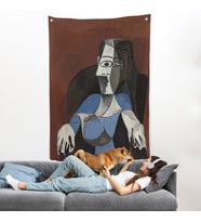 Pablo Picasso - Koltukta Oturan Soyut Kadın Duvar Örtüsü-7296