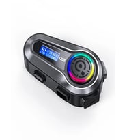 Q008 Lcd Fm Radio Eq Ses Ipx6 Su Geçirmez Rgb Işıklı Bluetooth Motosiklet Kask Kulaklığı Interkom