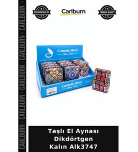 Özel Üretim Şık Hediyelik Makyaj Aksesuarı Parıltılı Taşlı El Aynası Dikdörtgen Kalın Alk3747