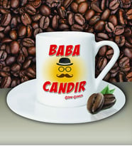Kişiye Özel Baba Candır Tasarımlı Beyaz Kahve Fincanı