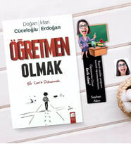 BK Gift Kişiye Özel Kadın Öğretmen Karikatürlü Ahşap Kitap Ayracı Ve Öğretmen Olmak Kitabı Hediye Seti-1