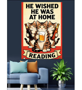 He Wished He Was At Home Reading Dekoratif Kanvas - Mdf Ahşap Tablo
