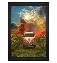 Manzara Temalı Kanvas Tablo 50 x 70 cm Siyah Çerçeve