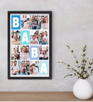BK Gift Kişiye Özel Baba Temalı Dekoratif Ahşap Siyah Çerçeveli Tablo 40x25cm-1
