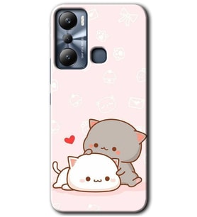 İnfinix Hot 20i Kılıf HD Desen Baskılı Kılıf - Kedi Aşkı