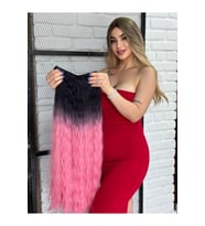 PerukAvm Luxury Kıvırcık Yarımay+2 Yan SiyahPink Serisi