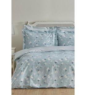 Daisy %100 Pamuk Çift Kişilik Nevresim Takımı Mint Mavi (PP)